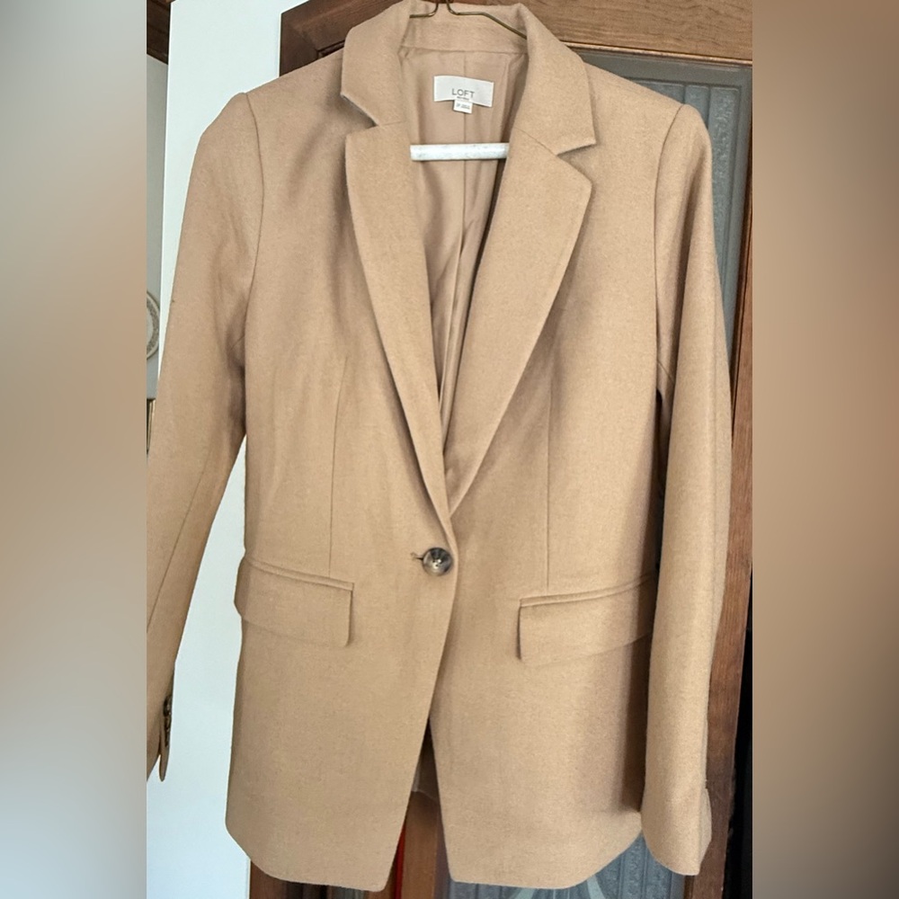 Ann Taylor LOFT 2021 Brushed Modern One Button Blazer Women's Size